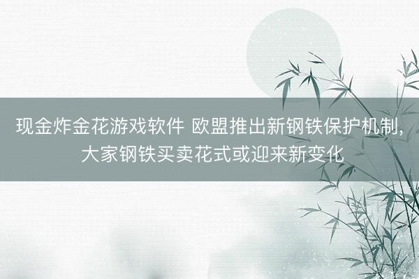 现金炸金花游戏软件 欧盟推出新钢铁保护机制， 大家钢铁买卖花式或迎来新变化