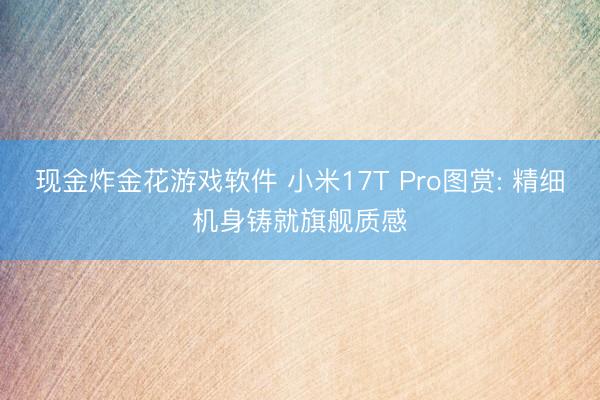 现金炸金花游戏软件 小米17T Pro图赏: 精细机身铸就旗舰质感