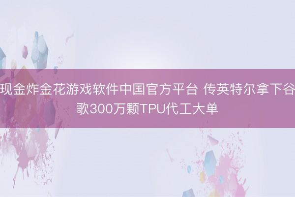 现金炸金花游戏软件中国官方平台 传英特尔拿下谷歌300万颗TPU代工大单