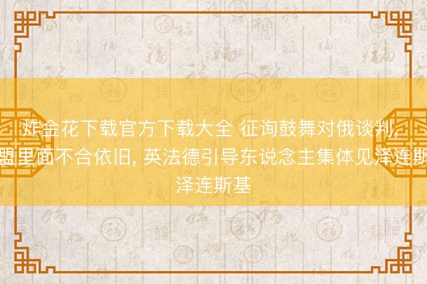 炸金花下载官方下载大全 征询鼓舞对俄谈判， 欧盟里面不合依旧， 英法德引导东说念主集体见泽连斯基