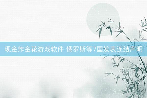 现金炸金花游戏软件 俄罗斯等7国发表连结声明